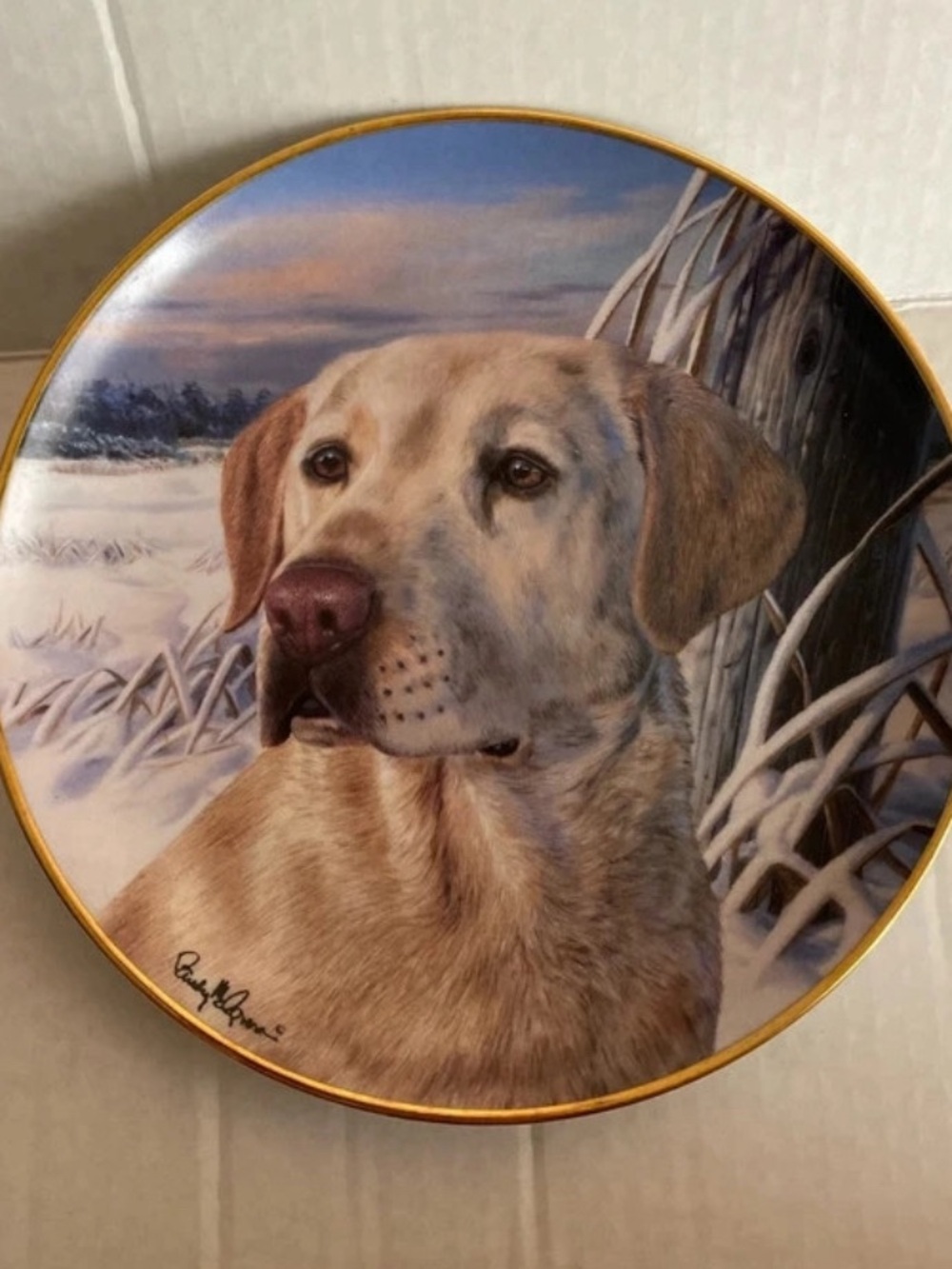 Franklin Mint Decorative Labrador Retriever Wall Plate.For display purposes only